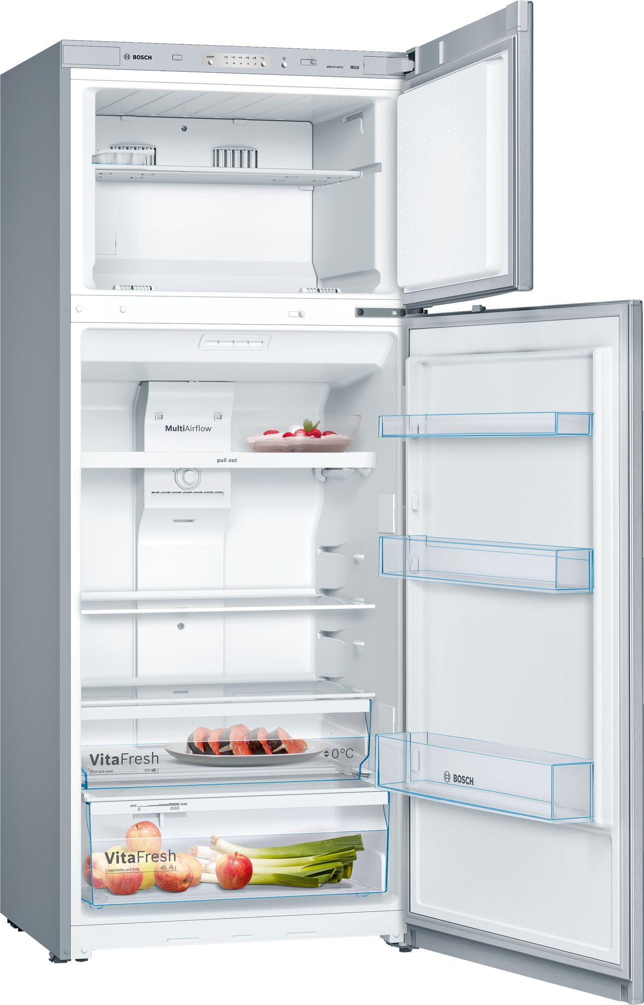 Bosch KDN53NL22N NoFrost, Üstten Donduruculu Çelik Görünümlü Dış Yüzey