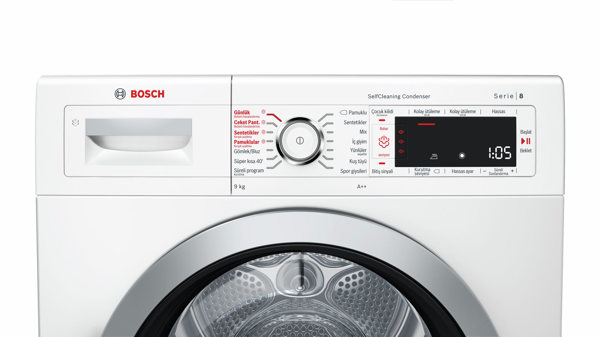 Bosch WTW85562TR Kurutma Makinesi - Isı Pompalı 9 kg A++