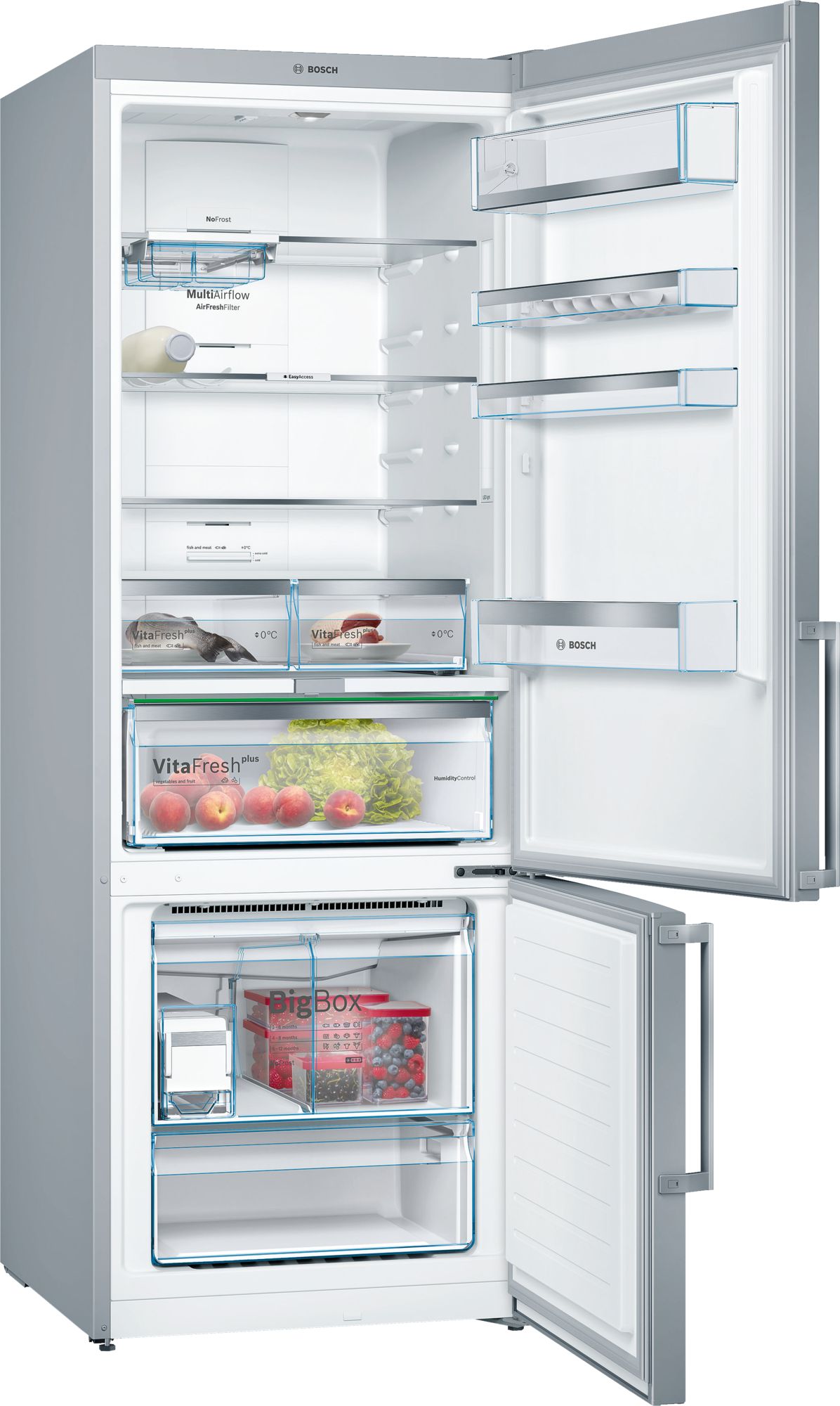 Bosch KGN56AI32N NoFrost, Alttan Donduruculu Buzdolabı Kolay Temizlenebilir Inox A++