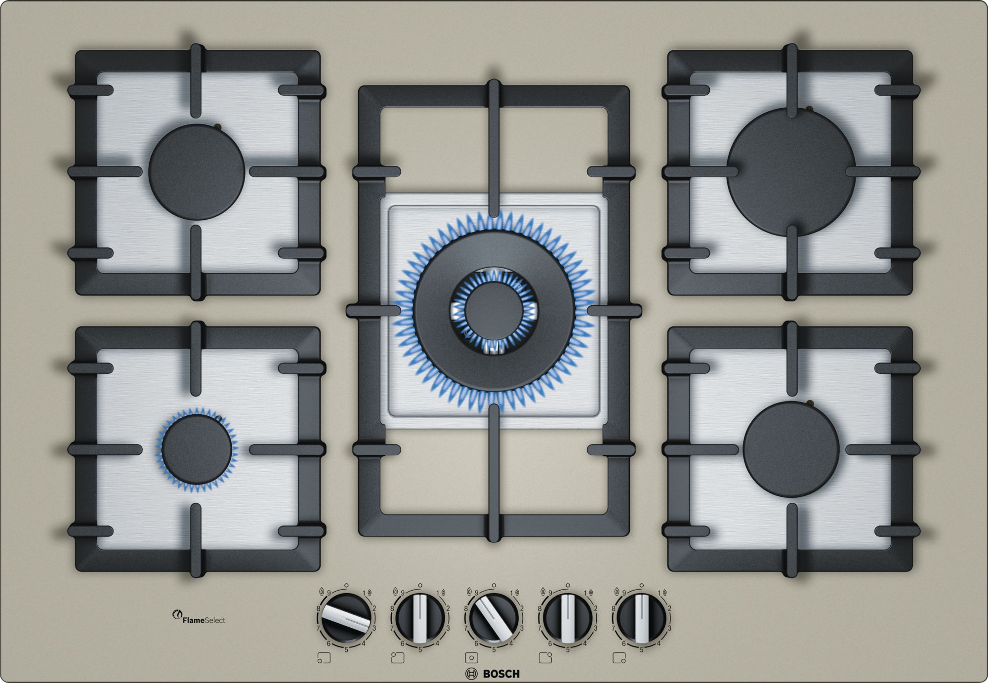 Bosch PPQ7A8B90 75 cm Wok Gözlü Camlı Ankastre Ocak