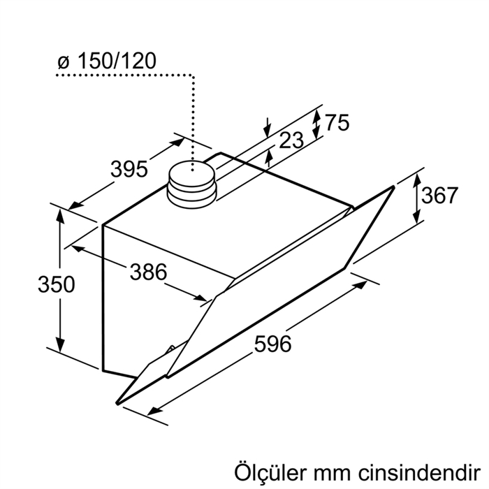 Bosch DWK66AJ20T Duvar Tipi Davlumbaz Eğimli Davlumbaz