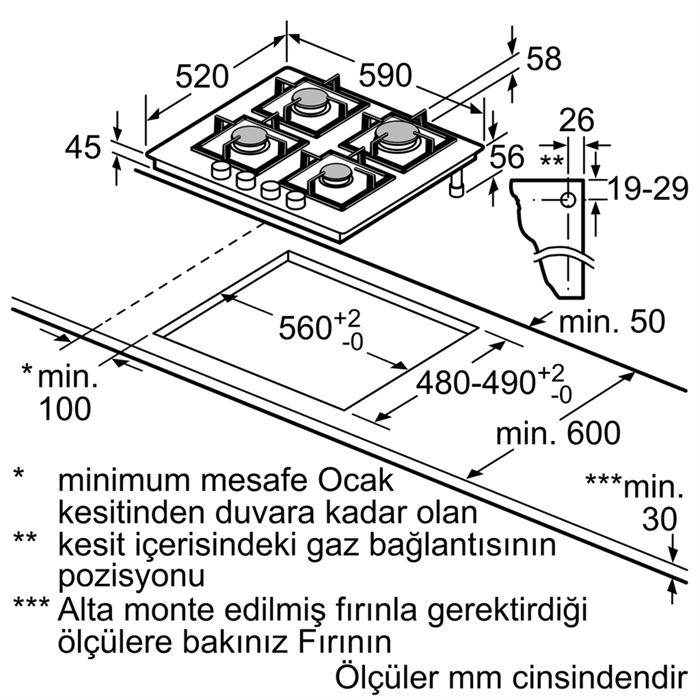 Bosch PPP6A6B20 Siyah Cam Ankastre Ocak