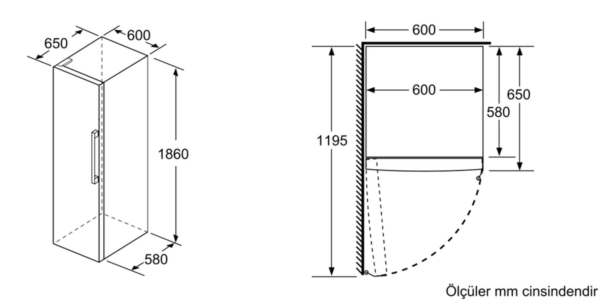 Bosch KSV36VI30N A++ Tek Kapılı Buzdolabı