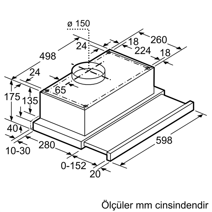 Bosch DFT63CA51T Inox Sürgülü Aspiratör