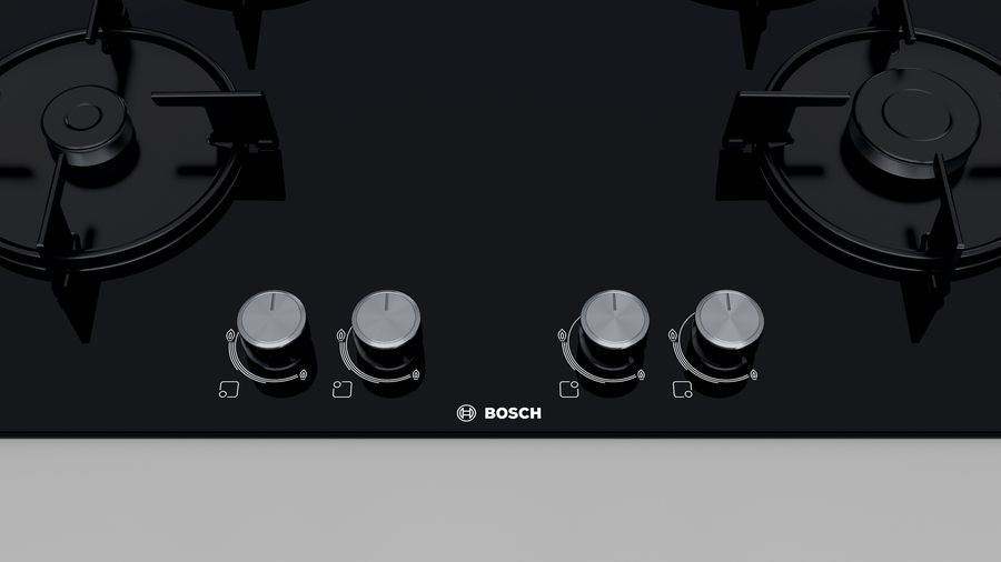 Bosch PNP7B6O10O Ankastre Gazlı Ocak 75 cm Siyah