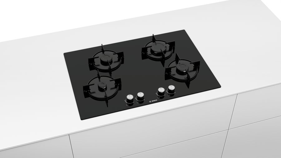 Bosch PNP7B6O10O Ankastre Gazlı Ocak 75 cm Siyah