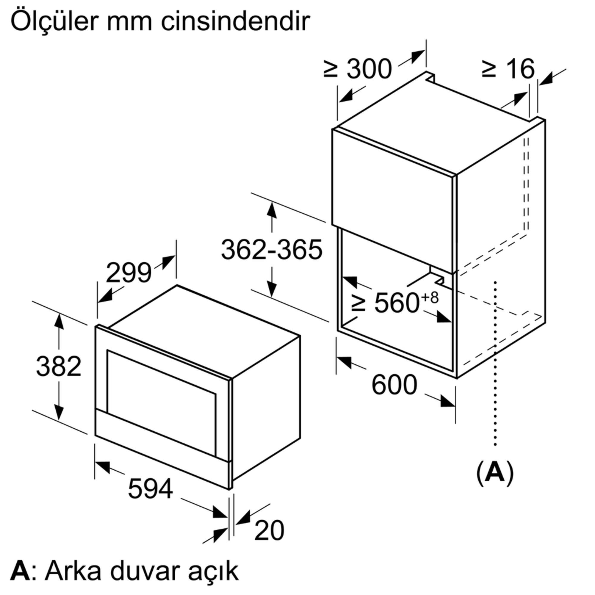 Bosch BEL634GS1 21 lt Inox Ankastre Mikrodalga Fırın