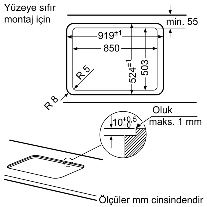 Bosch PPS9A6B90 Serie | 6 Gazlı Ocak, 90 cm Siyah