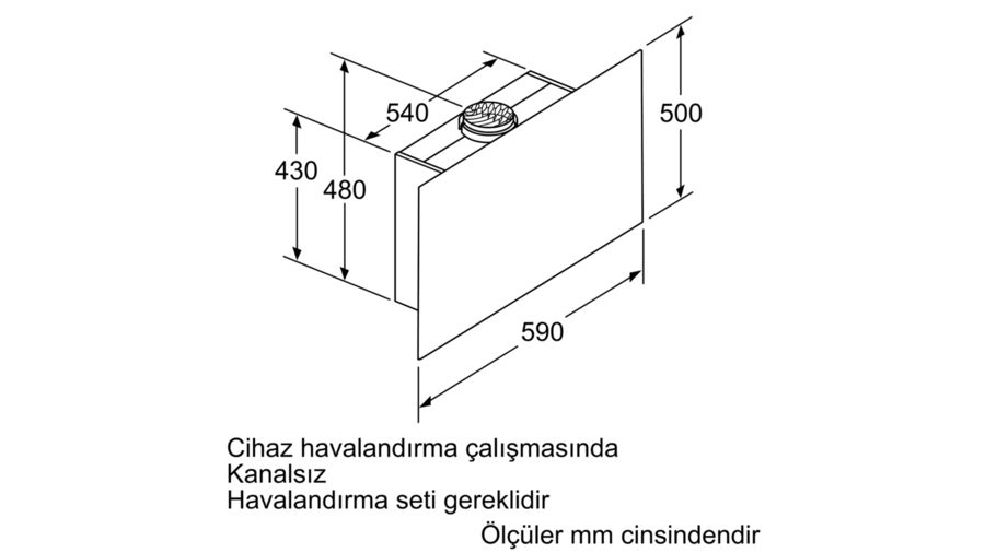 Bosch DWF67KM60 Siyah Duvar Tipi Davlumbaz