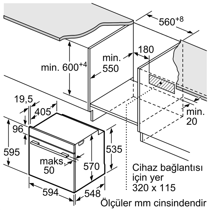 Bosch HRA518BS1 Inox Ankastre Fırın