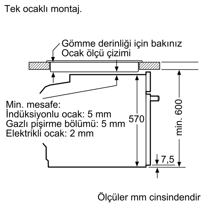 Bosch HRA518BS1 Inox Ankastre Fırın