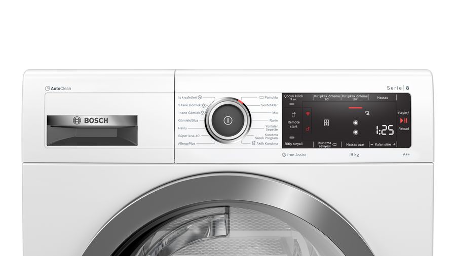 Bosch WTX87K80TR Seri 8 Kurutma Makinesi 9 Kg