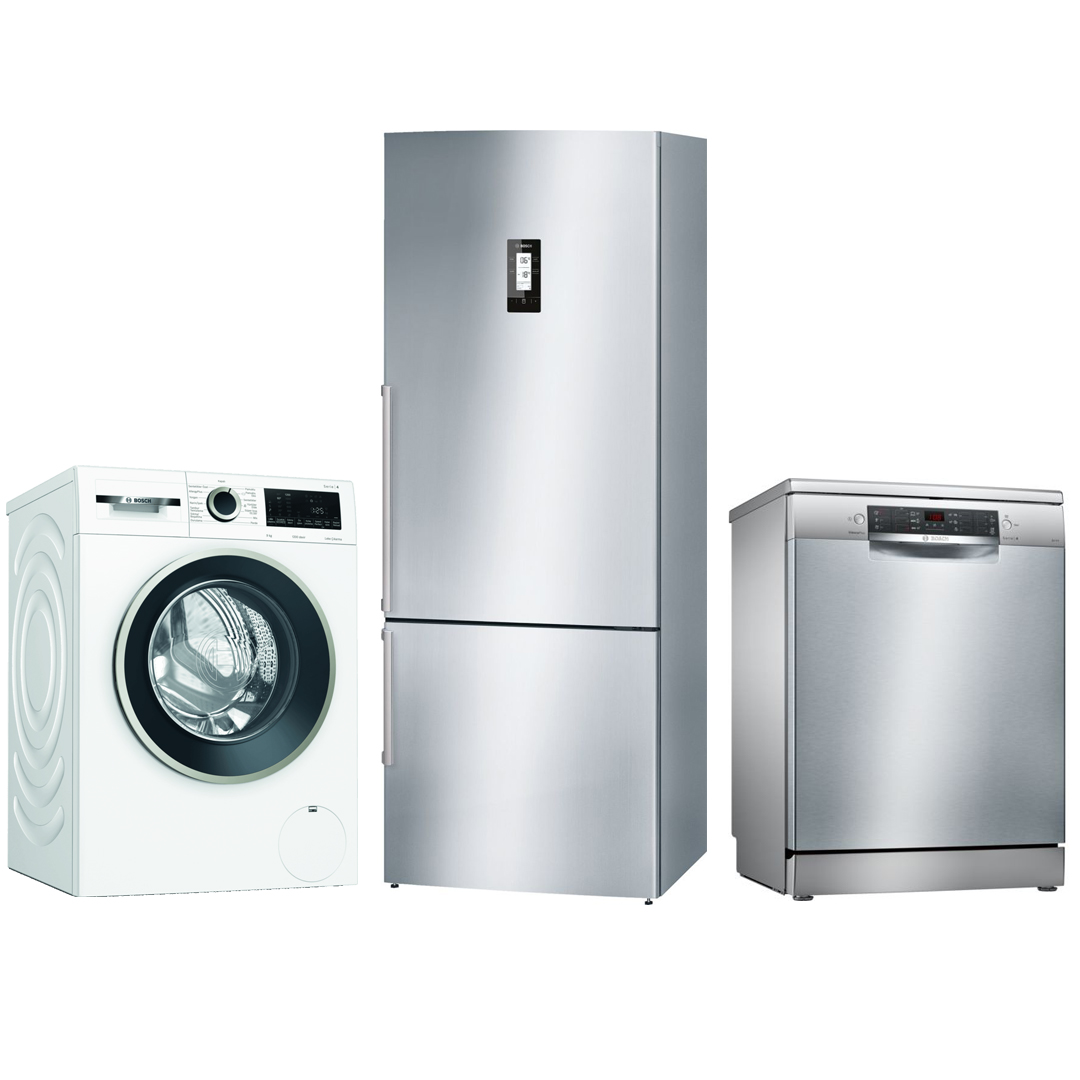 Bosch 3'lü Set KGN57PI26N, WGA141X0TR, SMS46JI02T - BGN2A111 Süpürge Hediye!