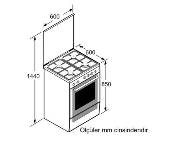 Bosch HXA660D20T Beyaz Ocaklı Firin