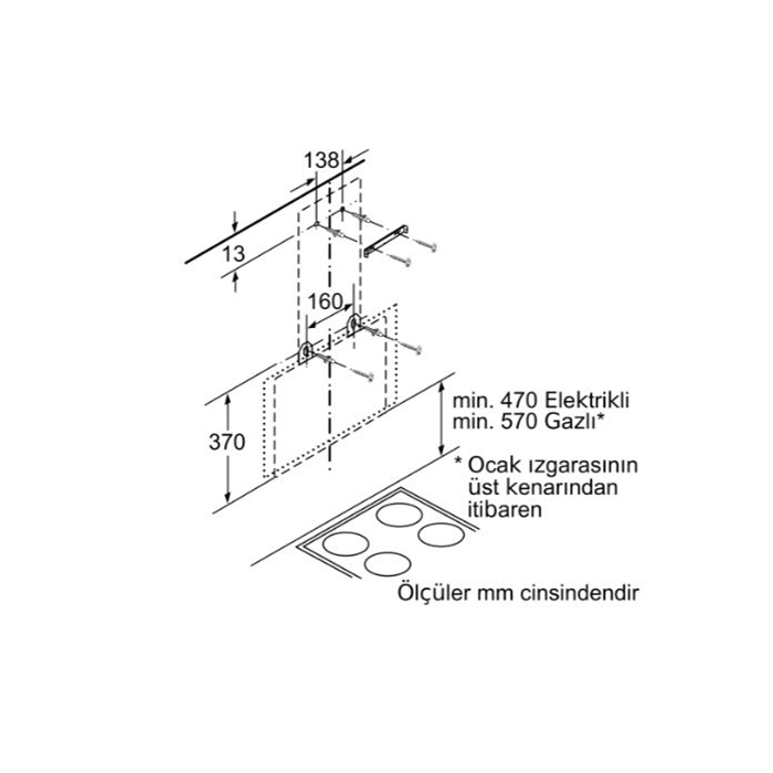 Bosch DWK65AD20R Duvar Tipi Davlumbaz 60 cm