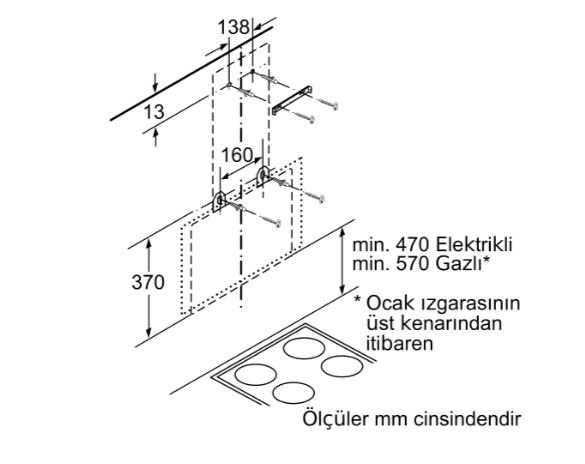 Bosch DWK65AD20R Duvar Tipi Davlumbaz 60 cm