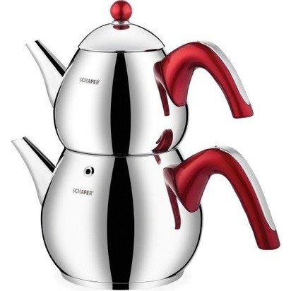 Schafer Tee Chef Orta Boy 4 Parça Çaydanlık Kırmızı