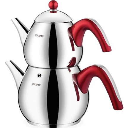 Schafer Tee Chef Büyük Boy 4 Parça Çaydanlık Kırmızı