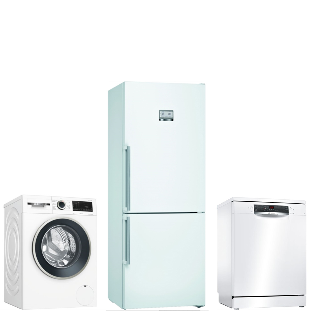 Bosch Üçlü Beyaz Eşya Seti WGA142X1TR-KGN76AWF0N-SMS45NW00T