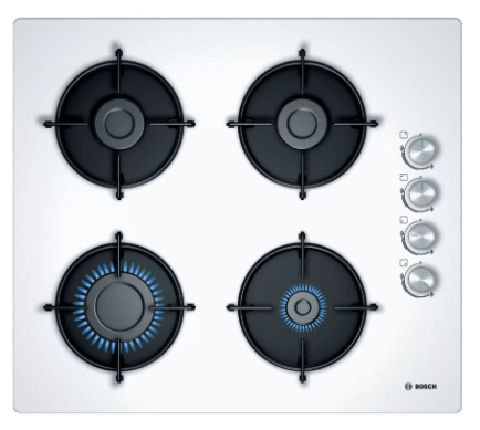 Bosch POP6C2O10O Doğalgazlı Beyaz Cam Ankastre Ocak