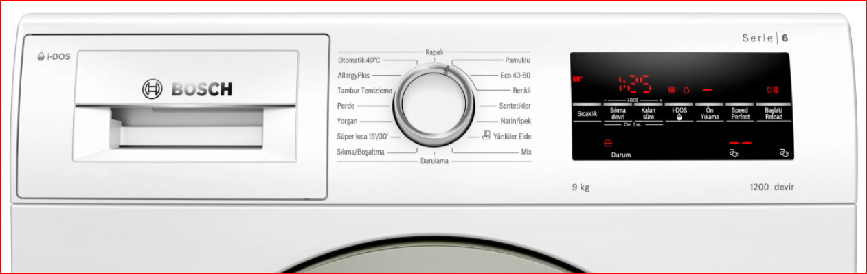 Bosch WAU24S90TR 9 kg 1200 Devir i-Dos Çamaşır Makinesi