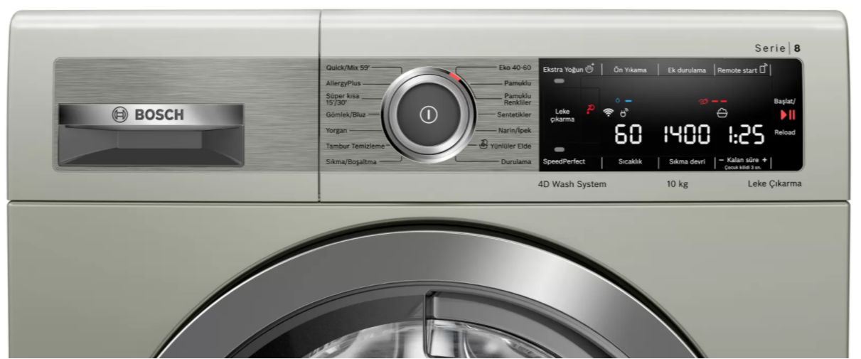 Bosch WAX28M8STR 10 kg 1400 Devir Çamaşır Makinesi