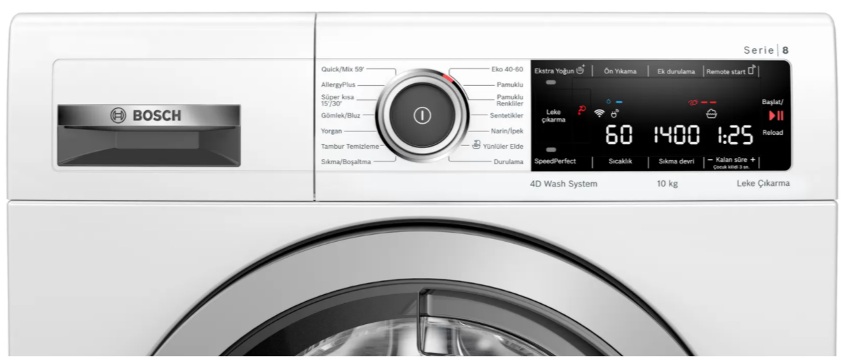 Bosch WAX28M81TR Serie 8 10 kg 1400 Devir Çamaşır Makinesi
