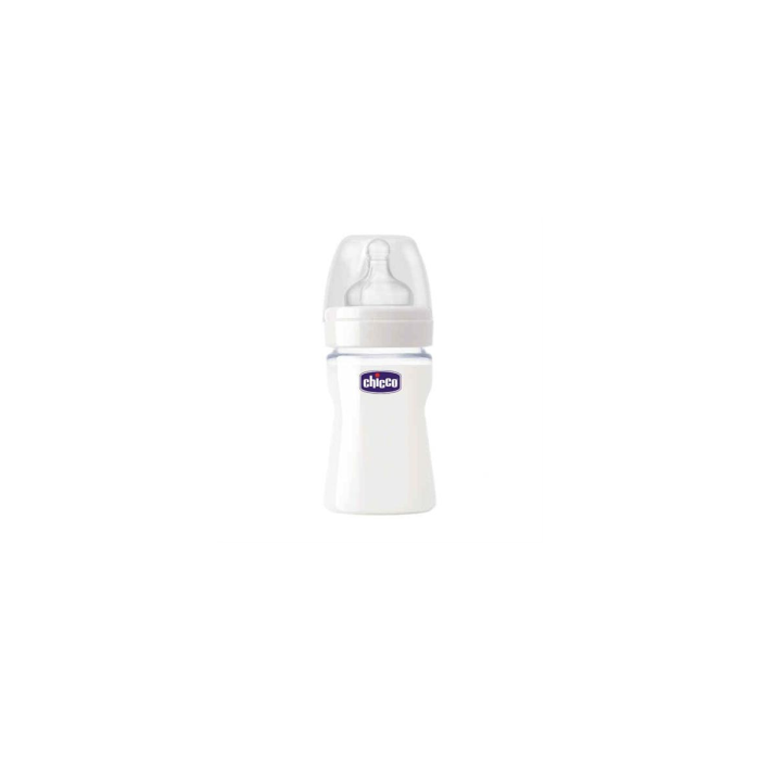 Chicco Naturel Glass 150 ml Silikon Cam Biberon 0ay+