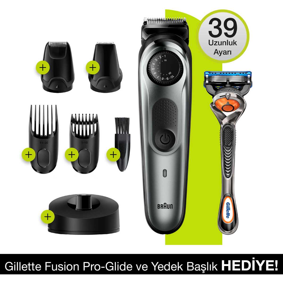 Braun BT7240 Gillette Fusion5 ProGlide Saç ve Sakal Şekillendirici