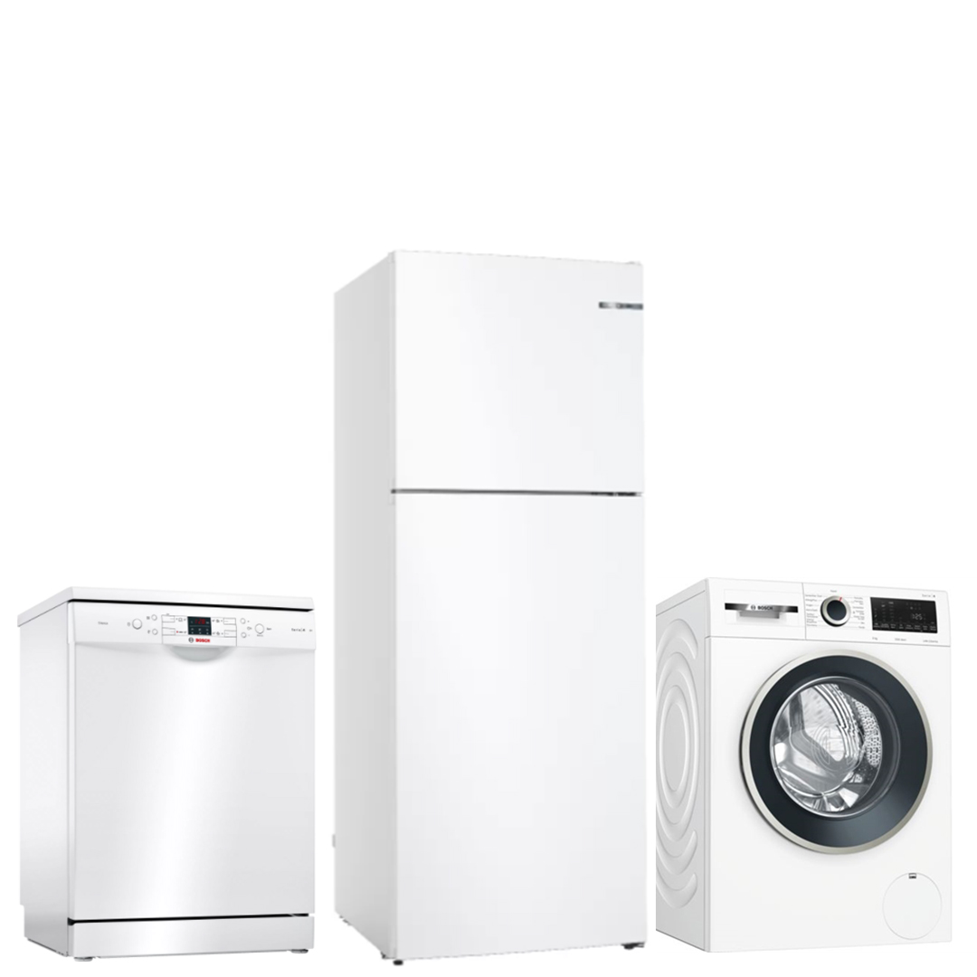 Bosch Üçlü Beyaz Eşya Seti KDN55NWF1N, WGA142X1TR, SMS44DW01T