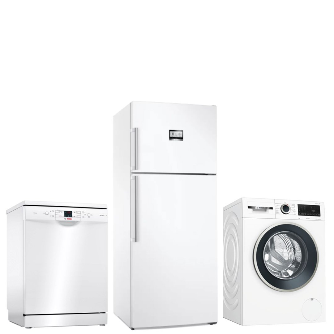 Bosch Üçlü Beyaz Eşya Seti KDN76AWF0N, WGA142X1TR, SMS44DW01T