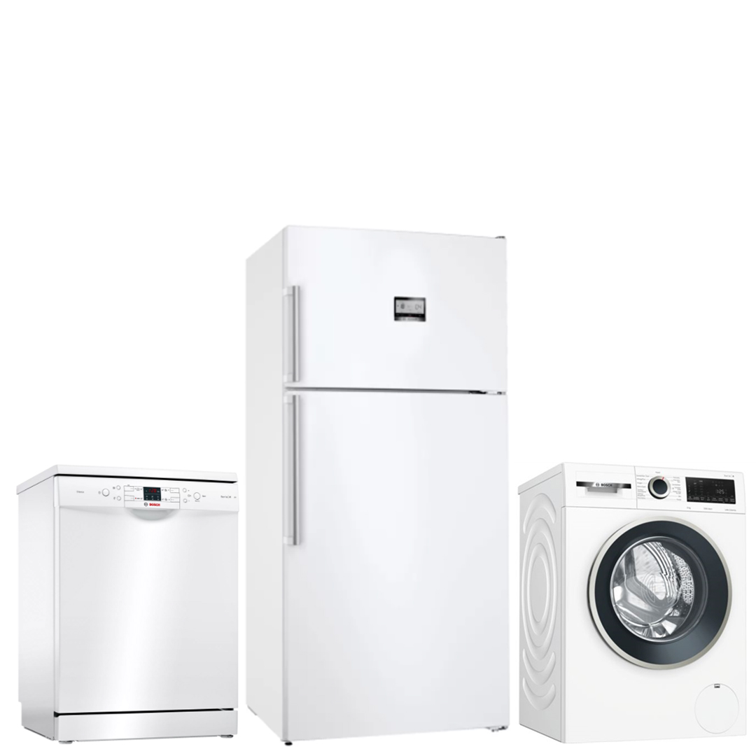 Bosch Üçlü Beyaz Eşya Seti KDN86AWF1N, WGA142X1TR,SMS44DW01T