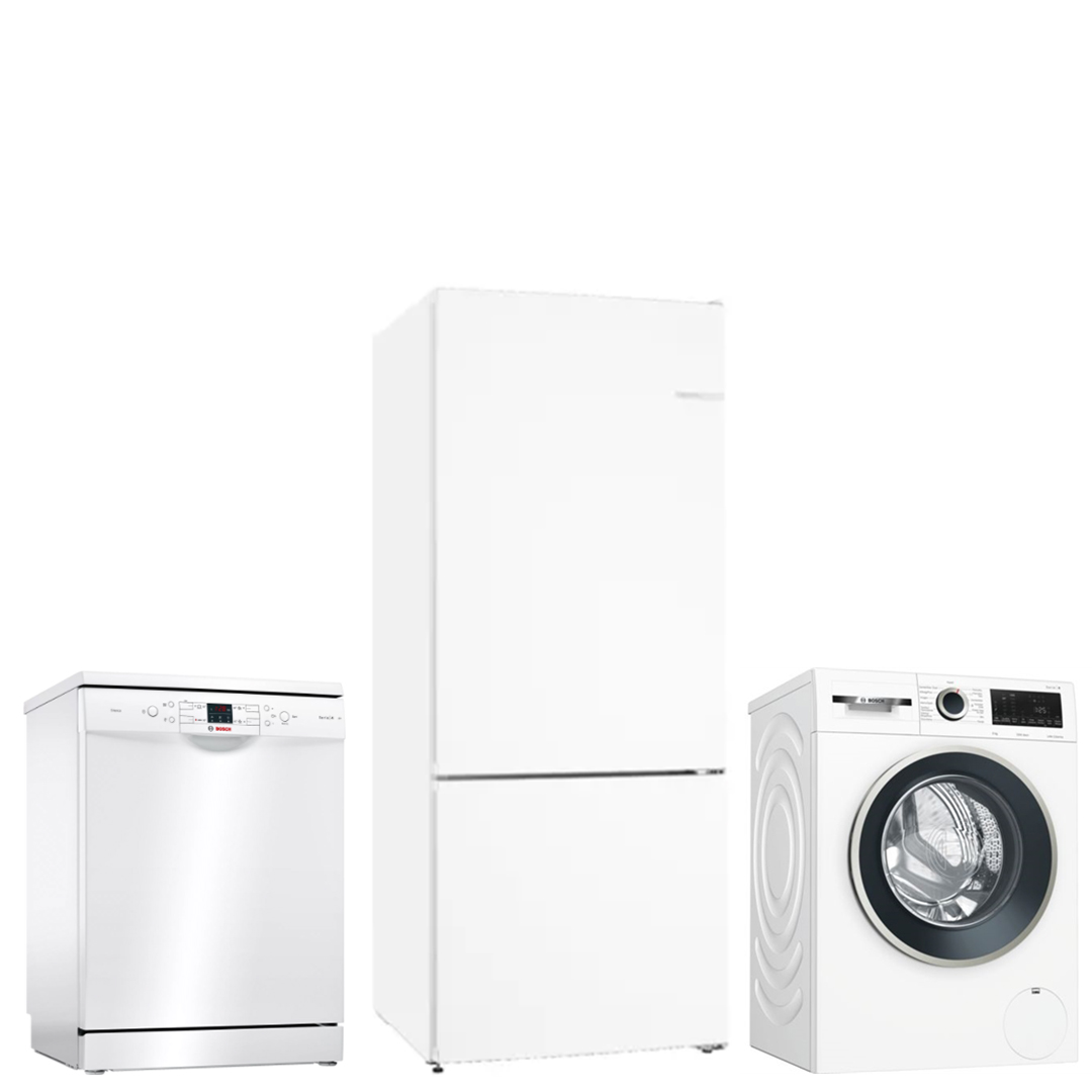 Bosch Üçlü Beyaz Eşya Seti KGN76VWF0N, WGA142X1TR, SMS44DW01T