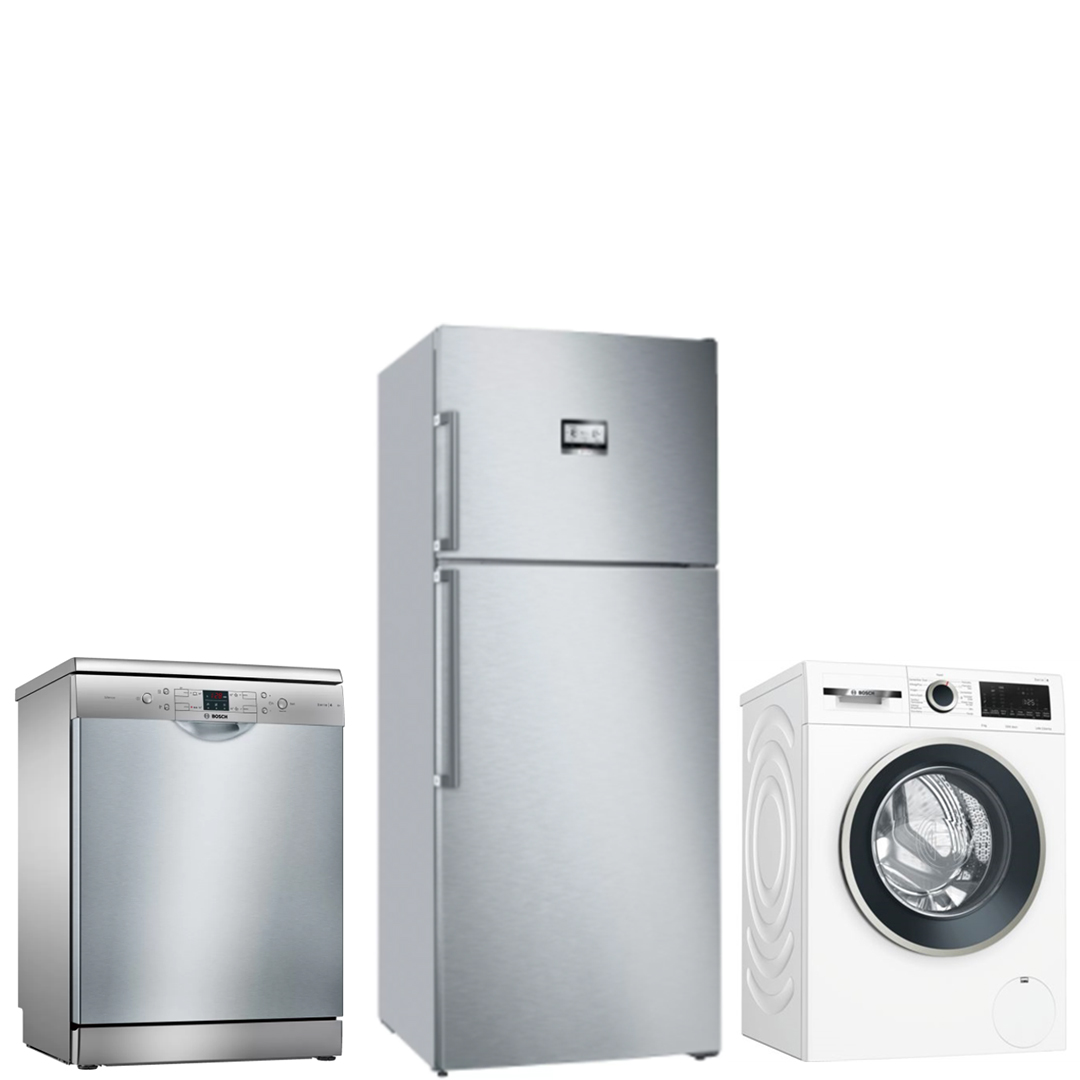 Bosch Üçlü Beyaz Eşya Seti KDN76AIF0N, WGA142X1TR, SMS44DI01T