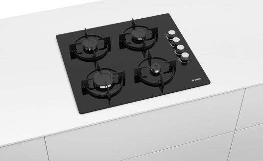 Bosch POP6C6O10L Gazlı Ocak Siyah