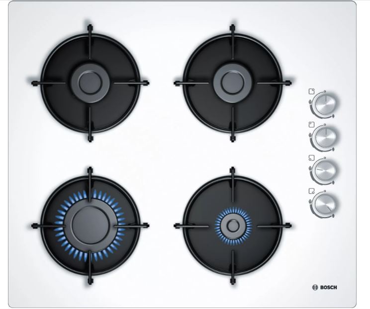 Bosch POP6C2O10L LPG'li Beyaz Cam Ankastre Ocak