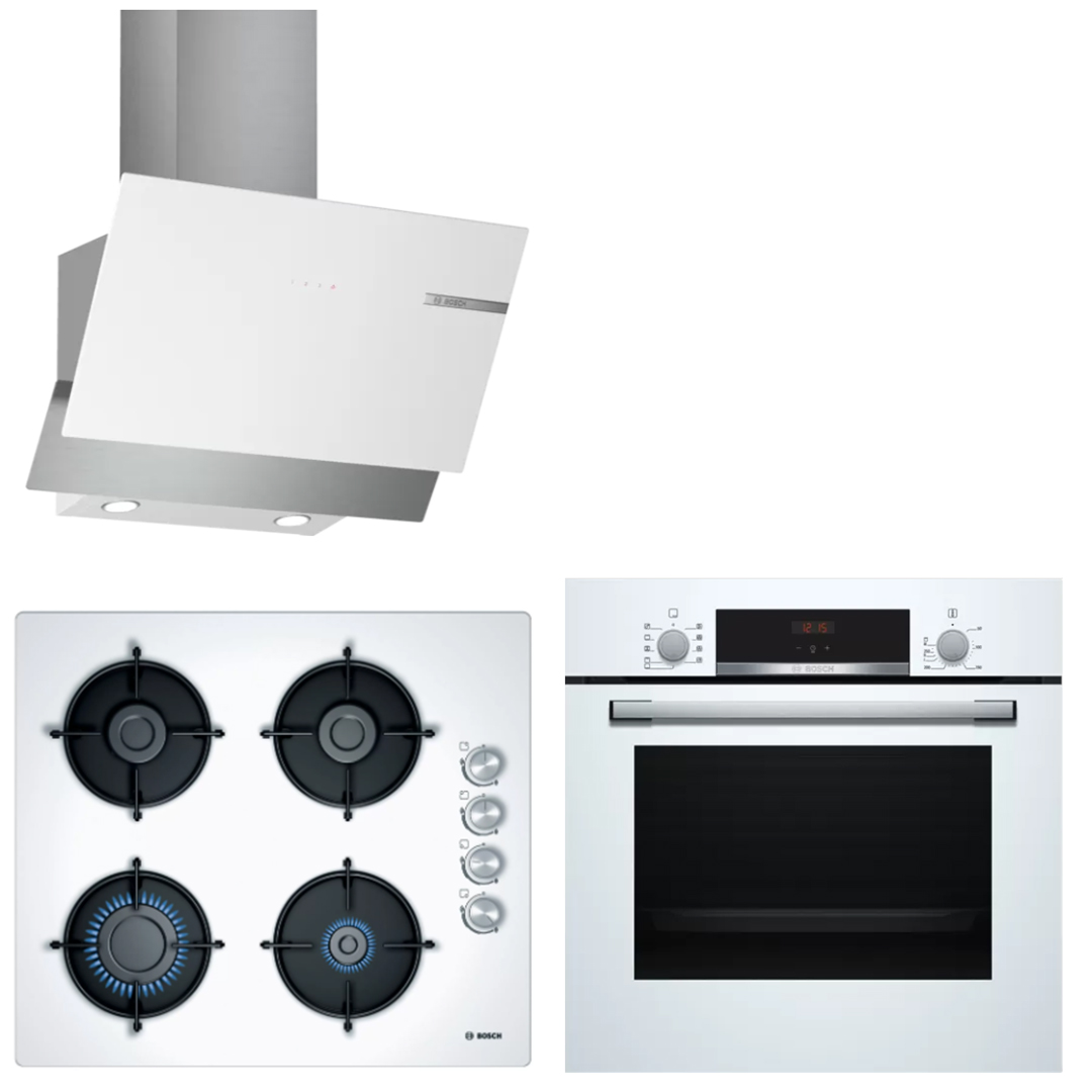 Bosch Beyaz Ankastre Set HBF534EW0T, POP6C2O10O, DWK65AD20R