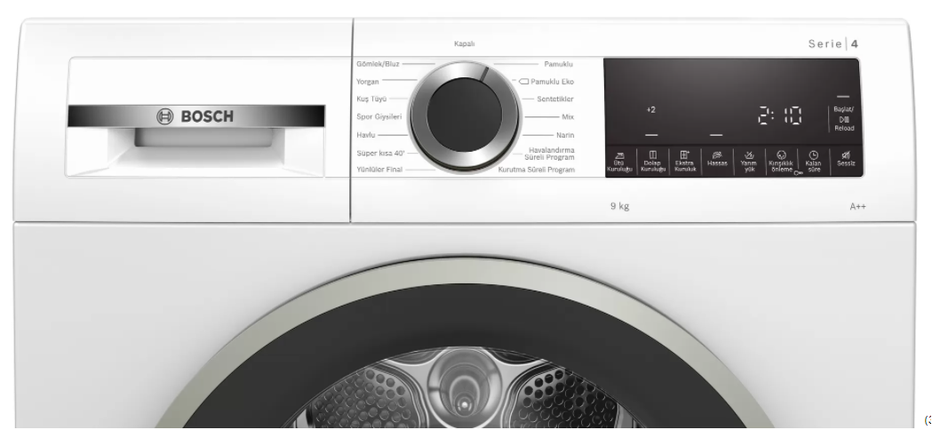 Bosch WQG24100TR Isı Pompalı Kurutma Makinesi 9 Kg