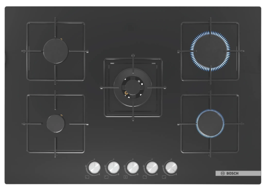 Bosch PNQ7B9O12O Wok Gözlü Antrasit Gri Cam 75 Cm Ankastre Ocak