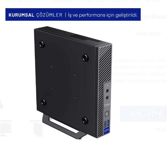 Casper Nirvana M40.1135-8V00X-V00 i5-1135G7 8 GB 500 GB SSD Iris Xe Graphics Mini PC