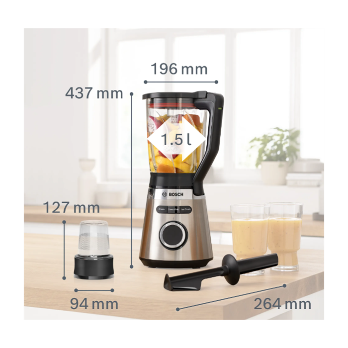 Bosch MMB6386M Blender VitaPower 1200 W Paslanmaz çelik