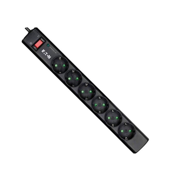Eaton Akım Korumalı Priz (6'lı Schuko)Eaton Protection Strip 6 DIN-PS6D
